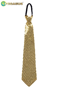 CRAVATTA PAILLETTES ORO ADULTO